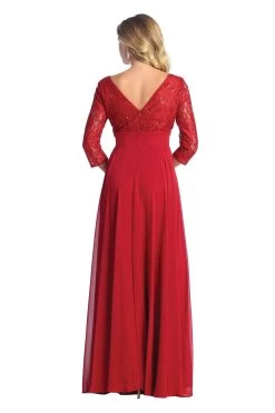 Cindy Collection 1748 3/4 Sleeve A Line Dress -Norma Reed 1748 B