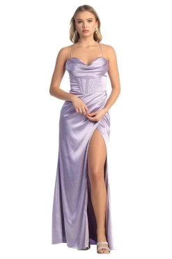 Cindy Collection 1755 Satin Corset Dress
