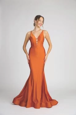 Fiesta 40193 Flowing V Neck Mermaid Gown