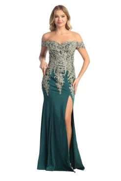 Cindy Collection 50448 Off Shoulder Lace Mermaid Dress