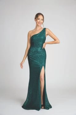 Norma Reed 35 Fiesta 53160 Shimmering One Shoulder Slit Leg Dress | 2 Colors