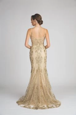 Fiesta 67038 Sparkling Sequin Corset Mermaid Dress -Norma Reed 67038 ChampBack