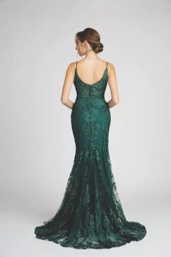 Fiesta 67038 Sparkling Sequin Corset Mermaid Dress -Norma Reed 67038 GrnBack