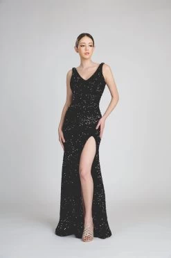 Fiesta 67040 Sparkling High Slit Gown | 5 Colors