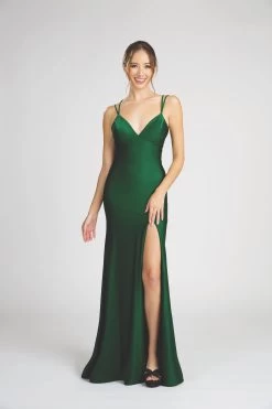 Fiesta 7238 High Slit Flowing Gown | 10 Colors -Norma Reed 7238 Green