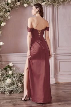 Cinderella Divine 7484C Plus Size Off Shoulder Slit Leg Corset Dress -Norma Reed 7484 rosewood 0cf13bac fbbb 4be3 ad35 f94a3757c933