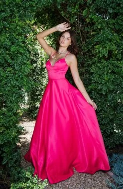 Eureka 9008 V Neck Satin Ball Gown