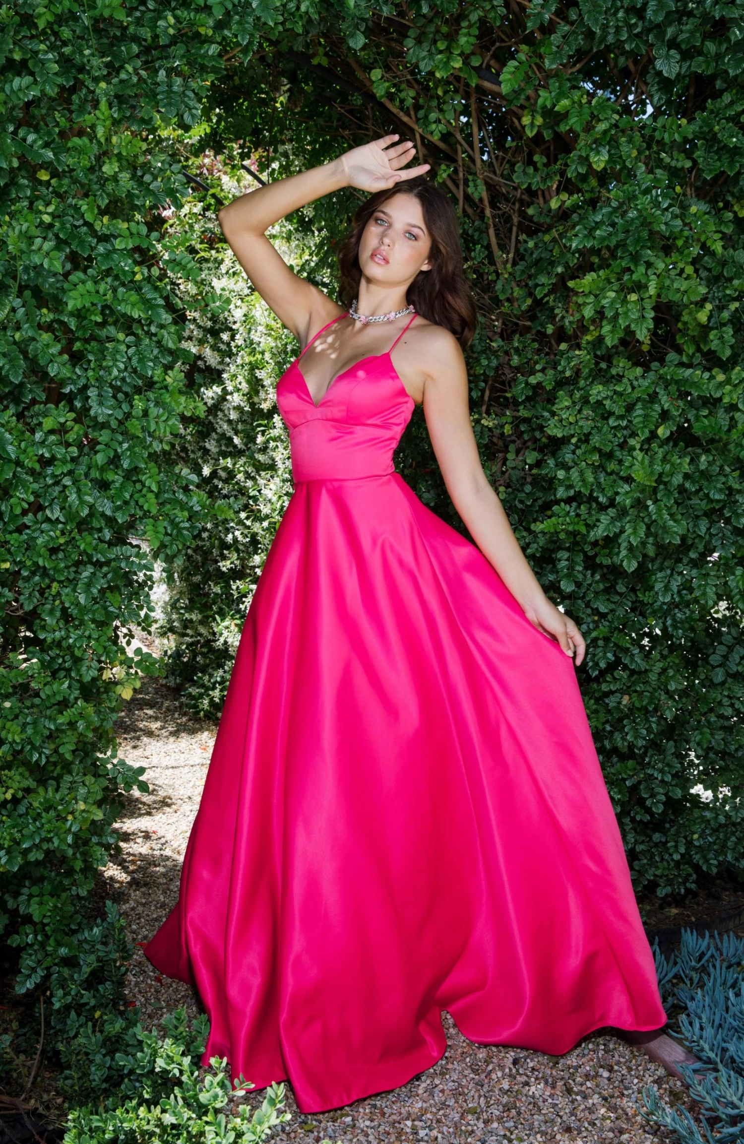 Eureka 9008 V Neck Satin Ball Gown 1 Eureka 9008 V Neck Satin Ball Gown