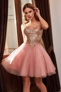 Cinderella Divine 9239 Sparkling Short Ballerina Style Dress -Norma Reed 9239 rosegold 1 e6d70ca5 6d82 49bc 8c05 c691f12a13a9