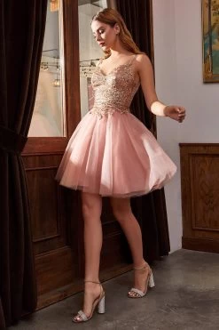 Cinderella Divine 9239 Sparkling Short Ballerina Style Dress -Norma Reed 9239 rosegold de5cd153 e291 4a5f 93f8 fe69bf8aa86a