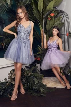 Cinderella Divine 9245 Sparkling Floral Short Dress -Norma Reed 9245 smoky blue lavender 2 97764fc7 25a7 419d 9569 b17e2ae10fed