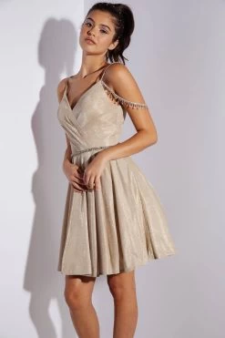 Eureka 9722 Shimmering Metallic Short Dress
