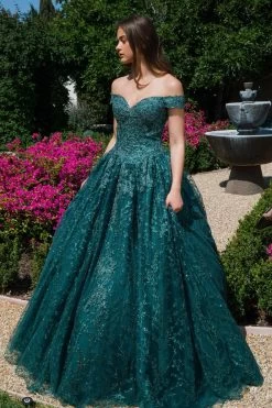 Eureka 9909 Off Shoulder Floral Lace & Sequin Quinceanera Dress