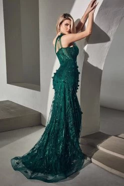 Cinderella Divine CB081 One Shoulder Corset Gown -Norma Reed CB081 emerald 2