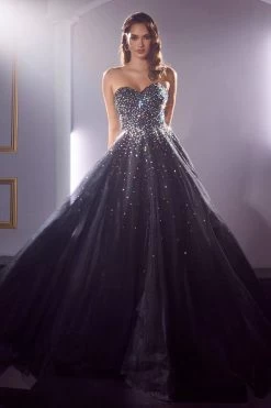 Cinderella Divine CB114 Sparkling Black Ball Gown