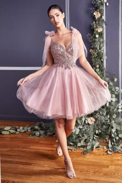 Cinderella Divine CD0174 Dama Dress With Sequin Bodice & Shoulder Bow 9 Cinderella Divine CD0174 Dama Dress With Sequin Bodice & Shoulder Bow -Norma Reed CD0174 rosegold 1 ba5c03a2 4206 4ee4 9f6c 1a2875c6285a
