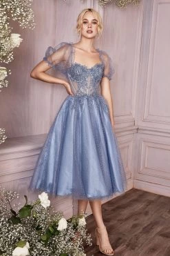 Cinderella Divine CD0187 Shimmering 3/4 Corset Short Dress 8 Cinderella Divine CD0187 Shimmering 3/4 Corset Short Dress -Norma Reed CD0187 smokyblue ff465610 3772 46c4 9f04 cca561950a1c