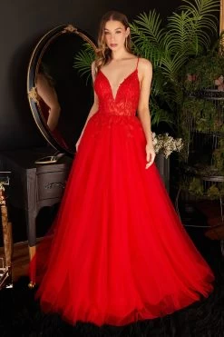 Cinderella Divine CD2214 Gorgeous Floral Tulle Corset Ball Gown