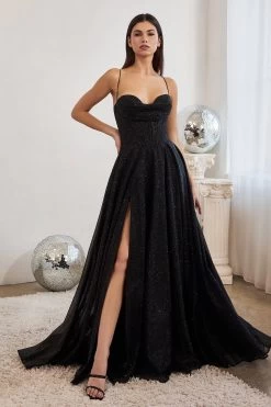 Cinderella Divine CD252 Glittering Metallic Ball Gown 14 Cinderella Divine CD252 Glittering Metallic Ball Gown -Norma Reed CD252 black