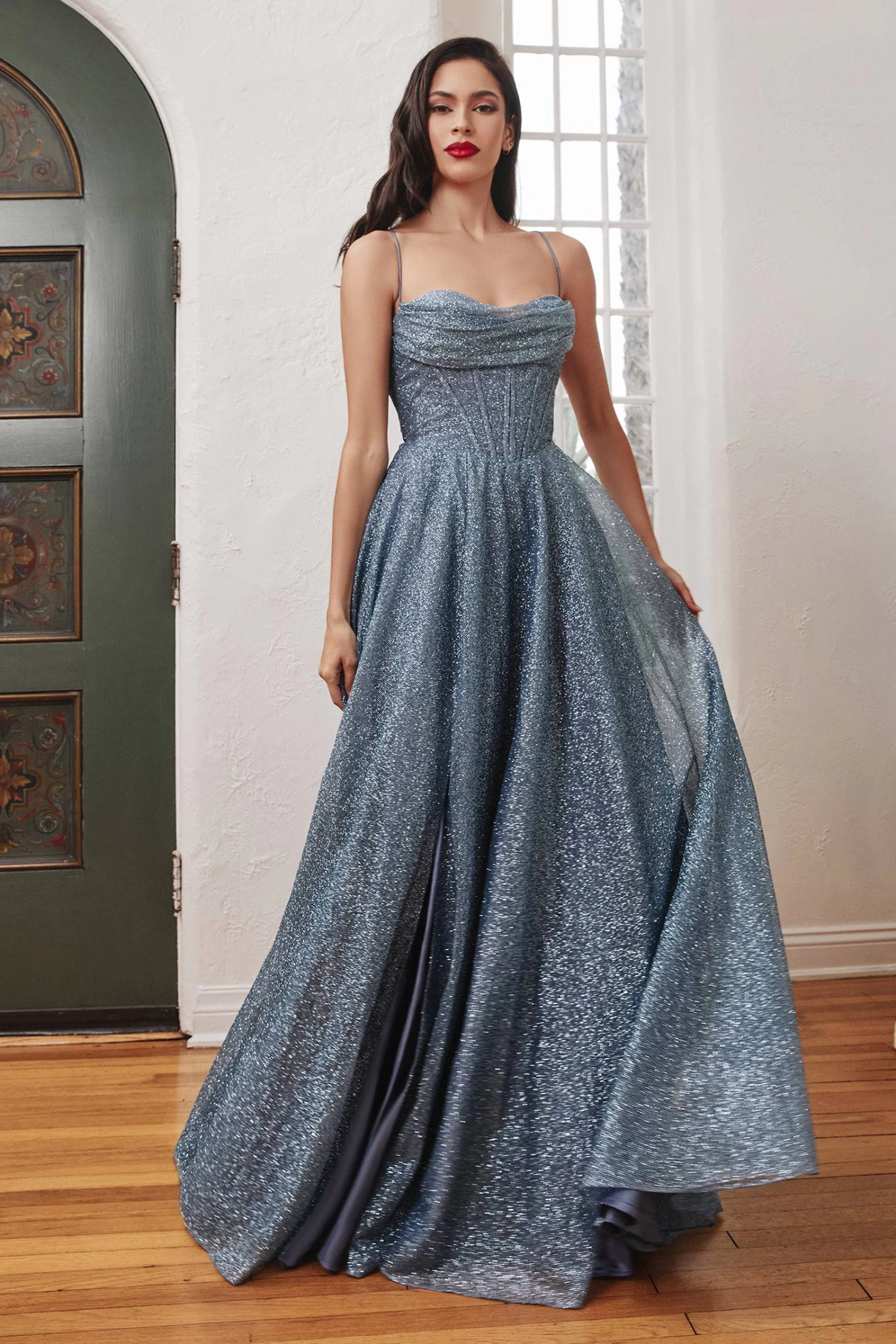 Cinderella Divine CD252 Glittering Metallic Ball Gown 7 Cinderella Divine CD252 Glittering Metallic Ball Gown - Image 7