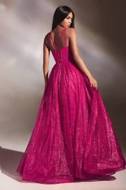 Cinderella Divine CD996 Shimmering Ball Gown | 6 Colors -Norma Reed CD996 fuchsia