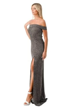 Aspeed Design D574 Metallic Off Shoulder Dress -Norma Reed D574METALLIC4