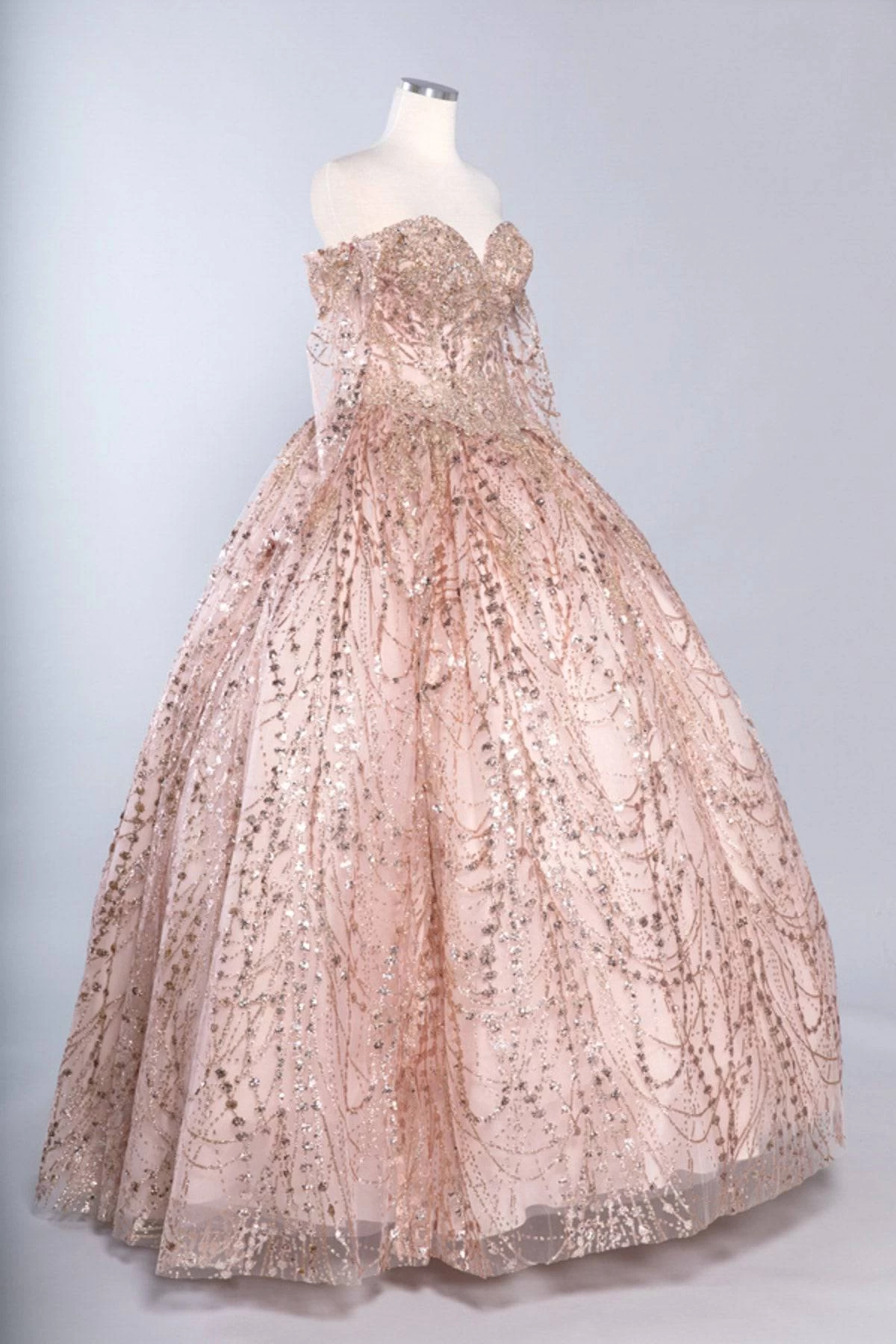 Aspeed L2460 Off Shoulder Sleeved Sequin Quinceanera Dress 8 Aspeed L2460 Off Shoulder Sleeved Sequin Quinceanera Dress - Image 8