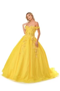 Aspeed L2501 Off Shoulder Floral Quinceanera Dress -Norma Reed L2501YELLOW4 37944093 b8d4 431b bdba 6004676969bb