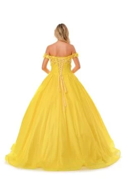 Aspeed L2501 Off Shoulder Floral Quinceanera Dress -Norma Reed L2501YELLOW6 a6a90fd1 12c6 44e4 b775 aa3b8eb7c39a