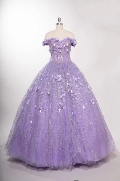 Aspeed L2728 Floral Off Shoulder Quinceanera Dress -Norma Reed L2728LILACF1 86782022 d4c1 4311 847e 12186cf87d06