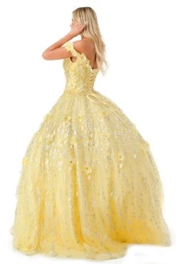 Aspeed L2728 Floral Off Shoulder Quinceanera Dress -Norma Reed L2728YELLOW6 03636952 cebb 4e6e 91e9 7d895974abd6