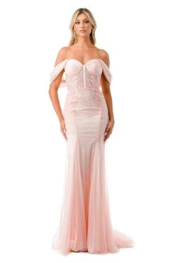 Aspeed Design P2100 Sparkling Off Shoulder Corset Mermaid Dress