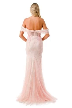 Aspeed Design P2100 Sparkling Off Shoulder Corset Mermaid Dress -Norma Reed P2100BLUSH6