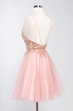 Aspeed S2648 Short Dress With Lace & Sequin Embroidery & Tulle Skirt 12 Aspeed S2648 Short Dress With Lace & Sequin Embroidery & Tulle Skirt -Norma Reed S2648BLUSHB1