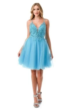 Aspeed S2648 Short Dress With Lace & Sequin Embroidery & Tulle Skirt