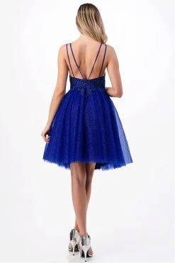 Aspeed S2648 Short Dress With Lace & Sequin Embroidery & Tulle Skirt 17 Aspeed S2648 Short Dress With Lace & Sequin Embroidery & Tulle Skirt -Norma Reed S2648ROYALB