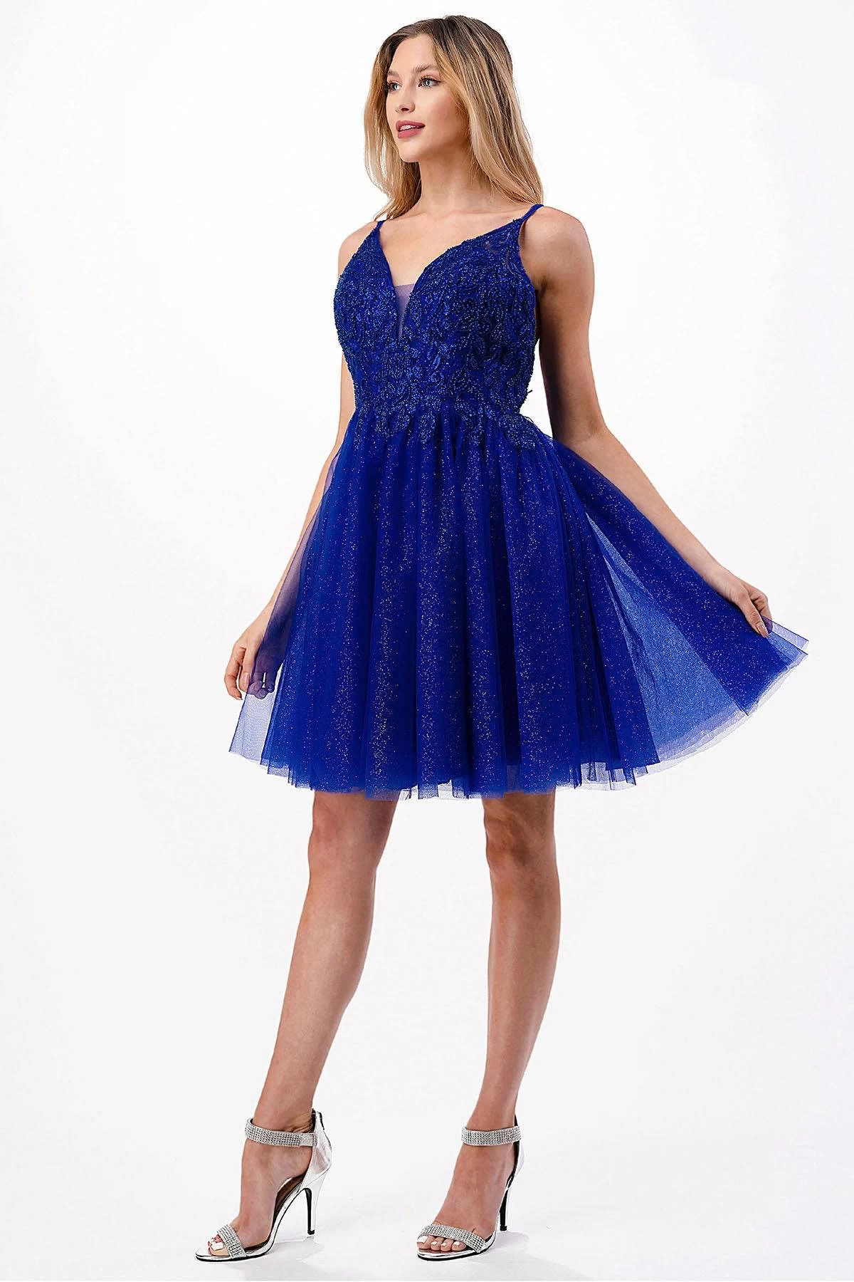 Aspeed S2648 Short Dress With Lace & Sequin Embroidery & Tulle Skirt 8 Aspeed S2648 Short Dress With Lace & Sequin Embroidery & Tulle Skirt - Image 8