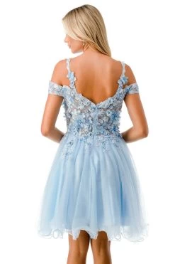 Aspeed S2713 Short Dress With Floral Embroidery & Tulle Skirt 11 Aspeed S2713 Short Dress With Floral Embroidery & Tulle Skirt -Norma Reed S2713L BLUE6