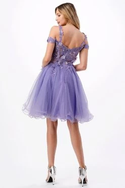 Aspeed S2713 Short Dress With Floral Embroidery & Tulle Skirt 13 Aspeed S2713 Short Dress With Floral Embroidery & Tulle Skirt -Norma Reed S2713LILAC2