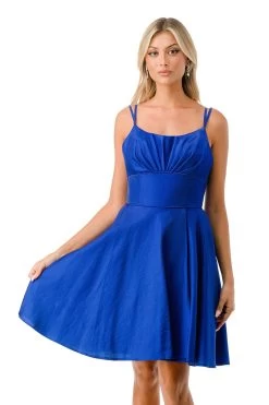 Aspeed S2741M Above Knee Short Dress With Pockets -Norma Reed S2741MROYAL1