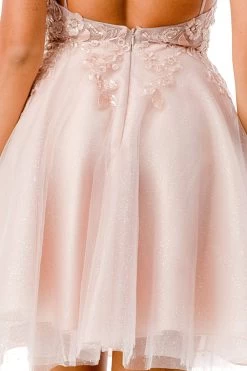 Aspeed S2742M Mauve Floral Short Dress With Tulle Skirt -Norma Reed S2742MMAUVEDT10