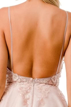 Aspeed S2742M Mauve Floral Short Dress With Tulle Skirt -Norma Reed S2742MMAUVEDT12