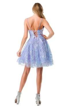 Aspeed S2743M Short Dress With Blue Ice Sequin | 2 Colors Lilac & Pink -Norma Reed S2743MLILAC6
