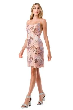 Aspeed S2744M Blush Cut Out Shimmering Short Dress -Norma Reed S2744MBLUSH4