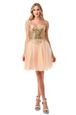 Aspeed S2757J Champagne & Gold Short Dress
