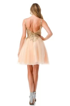 Aspeed S2757J Champagne & Gold Short Dress -Norma Reed S2757JCHAMP GOLD6