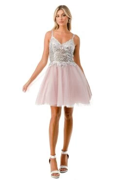 Aspeed S2757J Mauve & Silver Short Dress