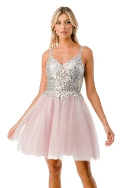 Aspeed S2757J Mauve & Silver Short Dress -Norma Reed S2757JMAUVE SILVERDT1