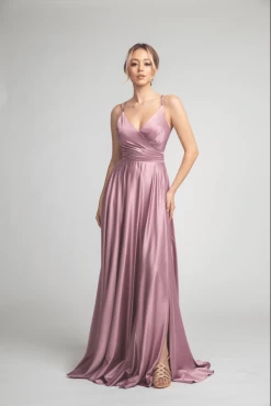 Fiesta Fashions 5102 Stunning Slit Leg Pleated V Neck Dress With Pockets -Norma Reed ScreenShot2021 04 11at5.25.17PM