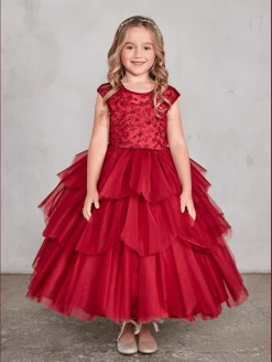 Kids Layered Ruffle Dress With Illusion Lace Top #TK5791 | Norma Reed -Norma Reed ScreenShot2022 03 30at9.12.05AM